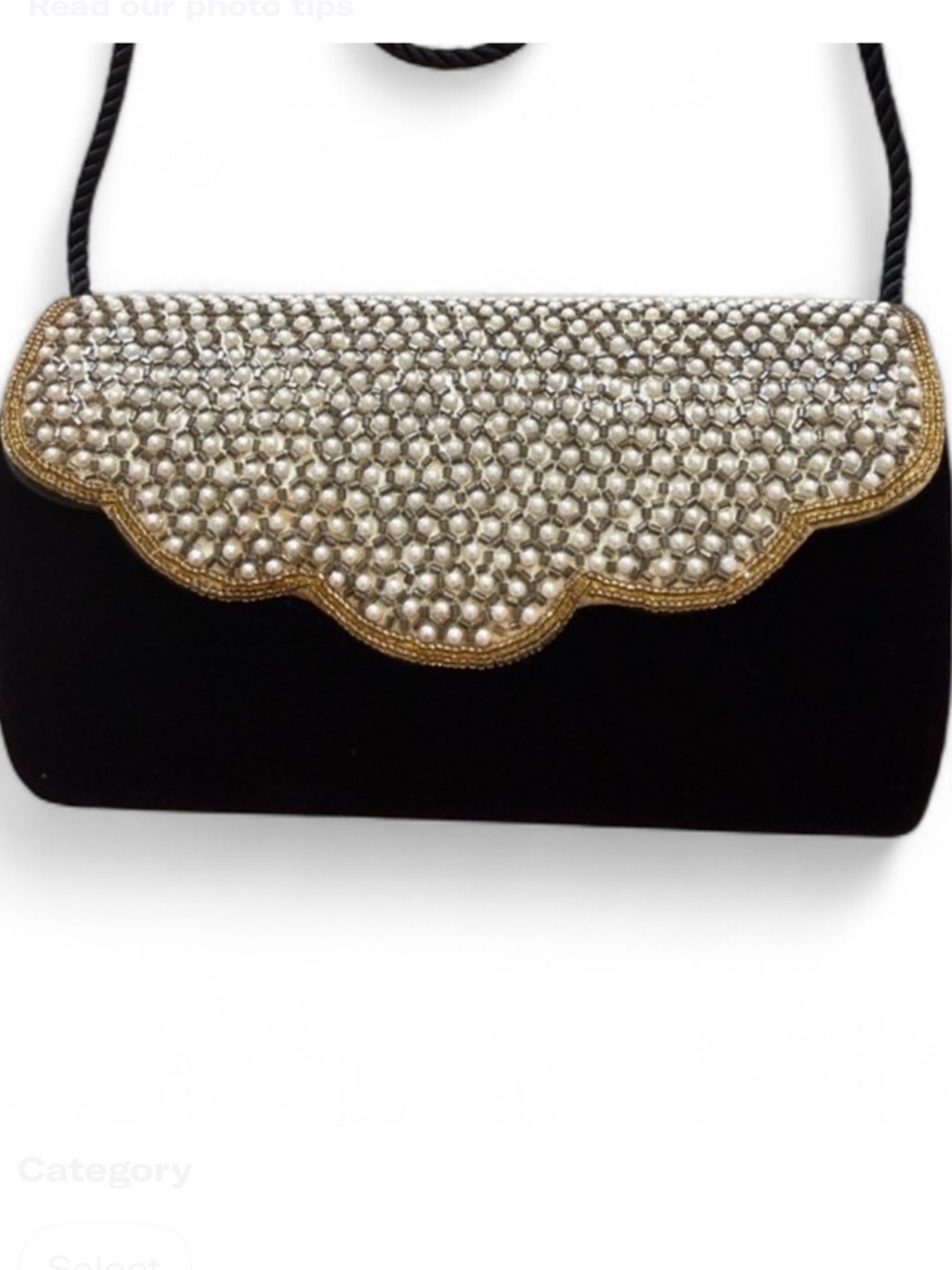 BagsElegant Black and Gold Beaded Clutch - Picture 7 of 8